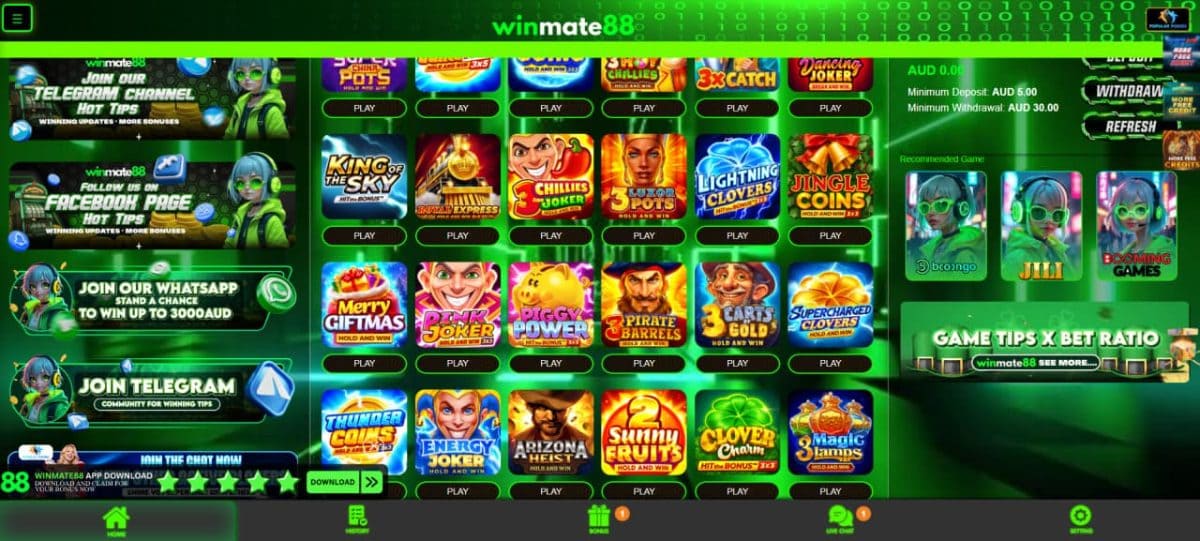 Winmate88 Casino Review 2026: Welcome Match, AUD Pokies & Australian Player Conditions image 2